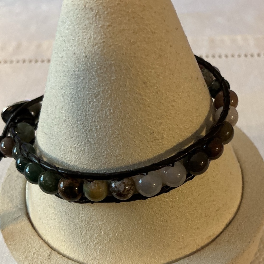 Natural Ruby Zoisite Silver Tone Necklace and Bracelet Set - Picture 9 of 9